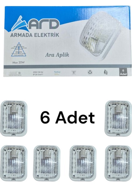 6 Adet Armd Duvar Aplik (Ara Aplik)