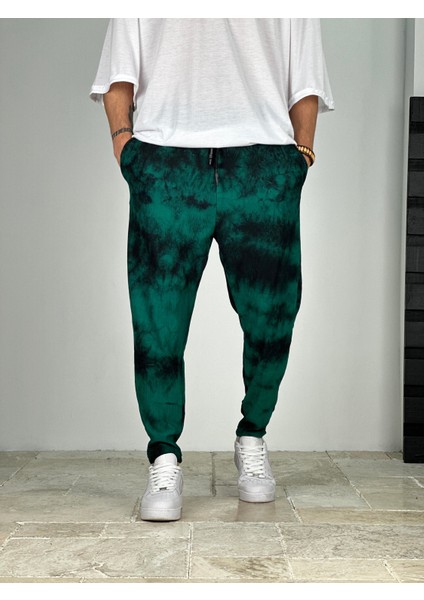 Yeşil Fitilli Kumaş Batik Pantolon