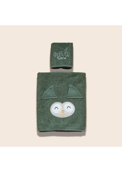 Havlu Seti (2 Parça) - Bath Time - Yeşil - 70 x 120 cm