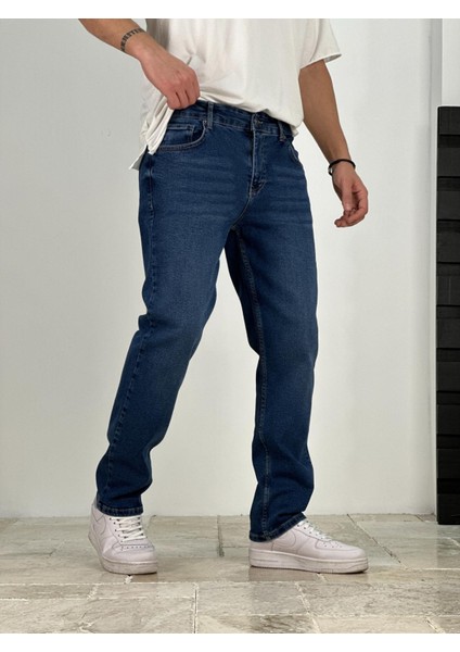 Premium Kalite Regular Kalıp Lacivert Likralı Kot Pantolon modelleri