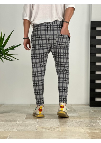 Pileli Ekose Havuç Kesim Pantolon fırsatları