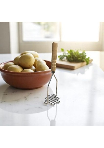 Ahşap Saplı Patates Ezici - 25 cm