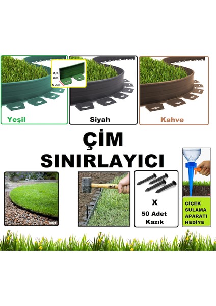 Mgf Çim Ayırıcı (25 M Yeşil) Çim Sınırlayıcı 8 Kg Hammadde Çim Ayracı Çim Ayırıcı Bariyeri