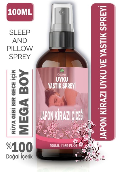 Uyku ve Yastık Spreyi; Derin ve Rahat Uyku Için Japon Kiraz Çiçeği Kokulu Aromaterapi Sprey 100 ml