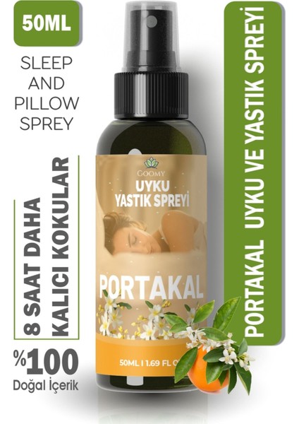 Uyku ve Yastık Spreyi; Huzurlu, Derin ve Rahat Uyku Için Portakal Kokulu Aromaterapi Sprey 50 ml