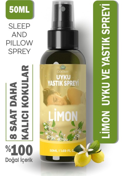 Uyku ve Yastık Spreyi; Huzurlu, Derin ve Rahat Uyku Için Limon Kokulu Aromaterapi Sprey 50 ml