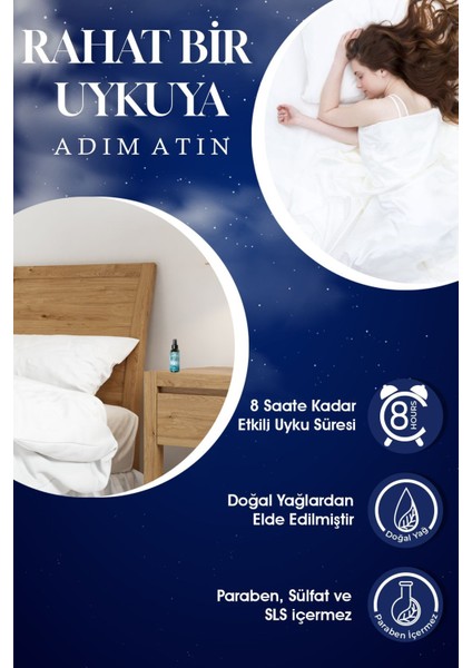 Uyku ve Yastık Spreyi; Huzurlu, Derin ve Rahat Uyku Için Okyanus Kokulu Aromaterapi Sprey 50 ml