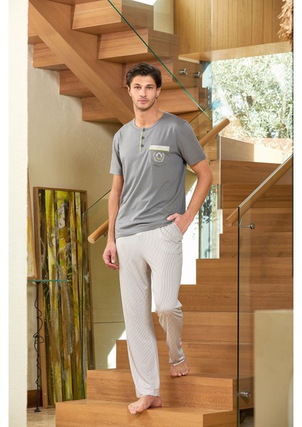Erkek 25908 Antrasit Pijama Takımı