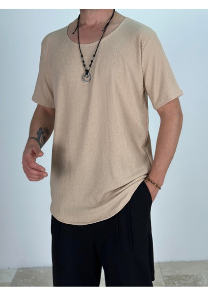 Lycralı Bej T-Shirt modelleri
