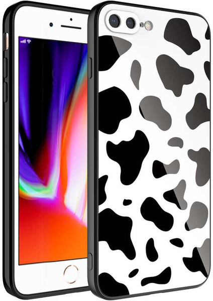 iPhone 8 Plus Uyumlu Kamera Korumalı Desenli Sert Silikon Tkdr Epoksi Kapak-No7