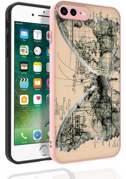 iPhone 7 Plus Kılıf Desenli Kamera Korumalı Parlak Tkdr Nora Kapak-No4