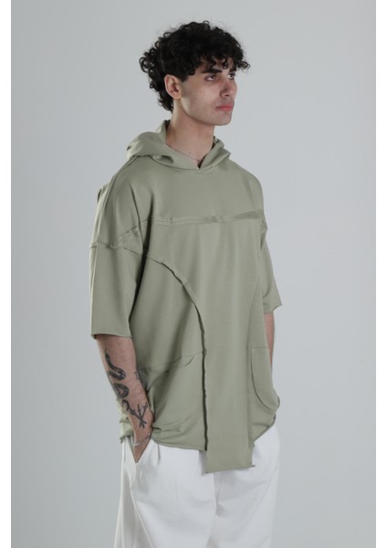 Avangart Yeşil Kapuşonlu T-Shirt fırsatları