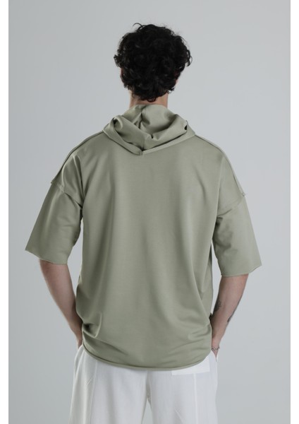 Avangart Yeşil Kapuşonlu T-Shirt indirimleri
