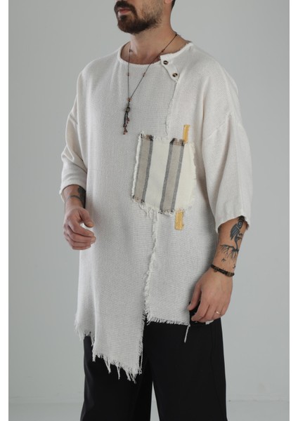Kafes Kumaş Cep Detaylı Tasarım T-Shirt modelleri