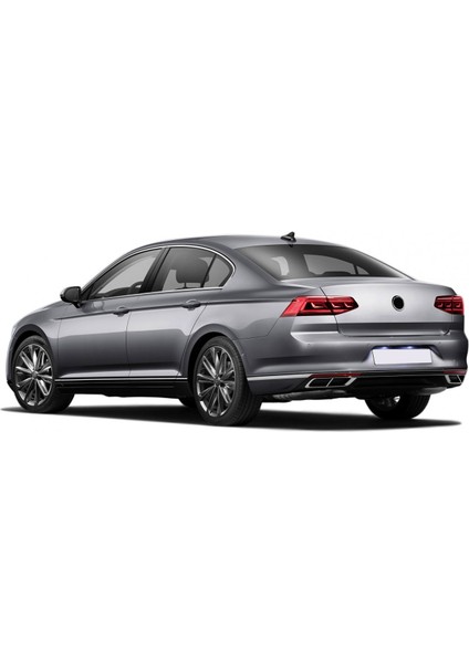 Paspasgaraji Vw Passat B8.5 Krom Egzoz Görünümü Difüzör 4'lü R Line 3 Parça 2019-2023