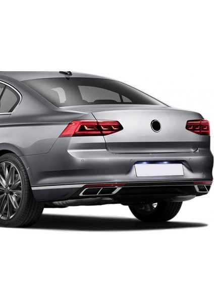 Paspasgaraji Vw Passat B8.5 Krom Egzoz Görünümü Difüzör 4'lü R Line 3 Parça 2019-2023 modelleri