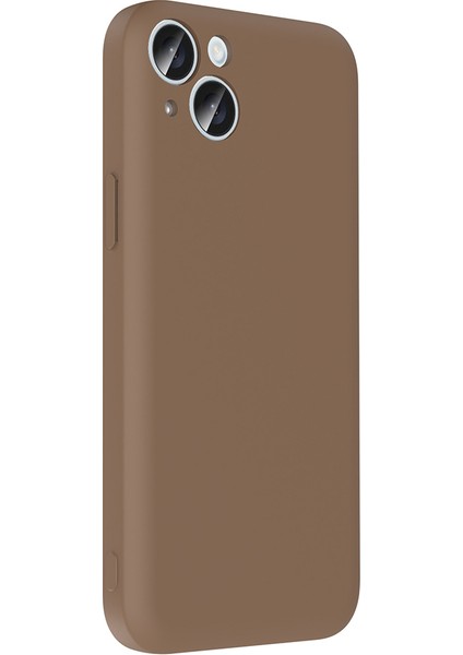 iPhone 15 Kılıf Kamera Korumalı Kartlık Hazneli Tkdr Vitra Kapak - Kahverengi