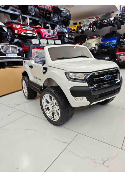 Ford Ranger 12 Volt Çift Akülü 4x4 Uzaktan Kumandalı, Yumuşak Eva Teker, Deri Koltuk Akülü Araba