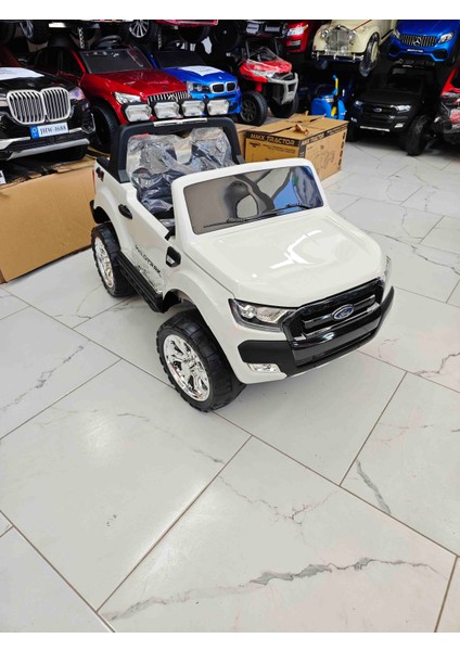 Ford Ranger 12 Volt Çift Akülü 4x4 Uzaktan Kumandalı, Yumuşak Eva Teker, Deri Koltuk Akülü Araba