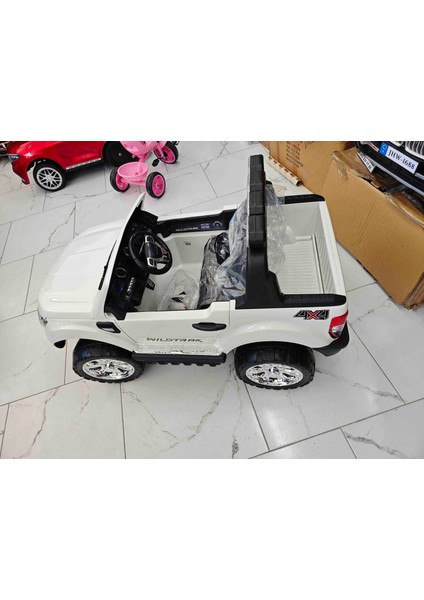 Ford Ranger 12 Volt Çift Akülü 4x4 Uzaktan Kumandalı, Yumuşak Eva Teker, Deri Koltuk Akülü Araba