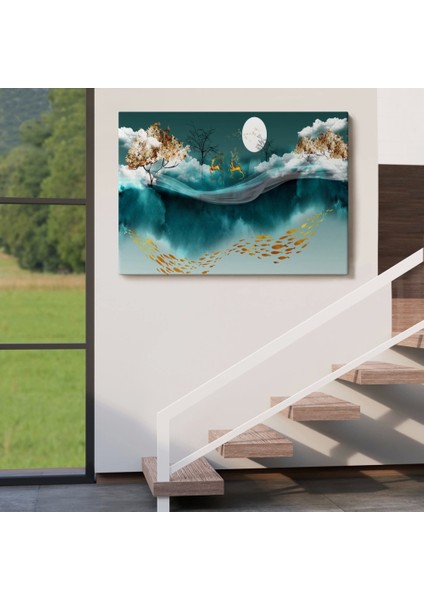 - Ormanda Koşan Geyiklerin Dijital Sanatı Kanvas TABLO-5040 indirimleri