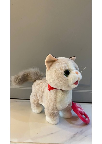 Müzikli Yürüyen Miyavlayan Yalayan Kuyruk ve Başını Sallayan Ses Kaydını Tekrarlayan Peluş Kedi