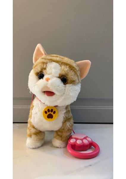 Müzikli peluş kedi Yürüyen Miyavlayan Yalayan Kuyruk ve Başını Sallayan Ses