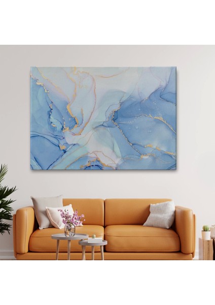 - Mürekkep ve Alkol Elementleri ile Mermer Deseni Verilmiş Kanvas TABLO-5044