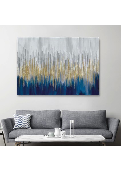 - Mavi ve Gold'un Müthiş Uyumu Modern Kanvas TABLO-5046