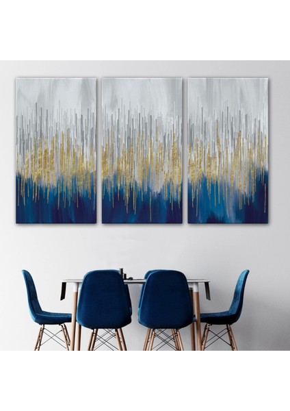 - Mavi ve Gold'un Müthiş Uyumu Modern Kanvas TABLO-5046 modelleri