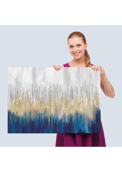 - Mavi ve Gold'un Müthiş Uyumu Modern Kanvas TABLO-5046 fırsatları