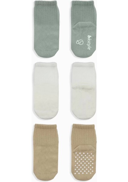 Basic Kaymaz Penye Soket Çorap 3'lü BS10107 Nil Ekru Bej fiyatları