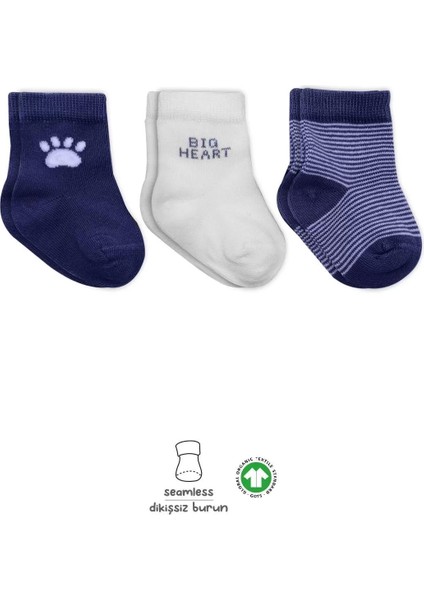 3'lü Penye Soket Çorap BS10110 Indigo