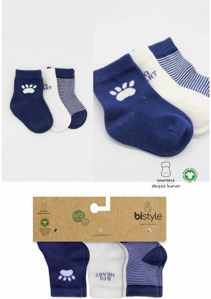 3'lü Penye Soket Çorap BS10110 Indigo indirimleri