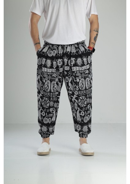 Desenli Pileli Yarım Şalvar