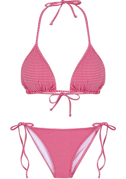 Desenli Üçgen Bikini Takım