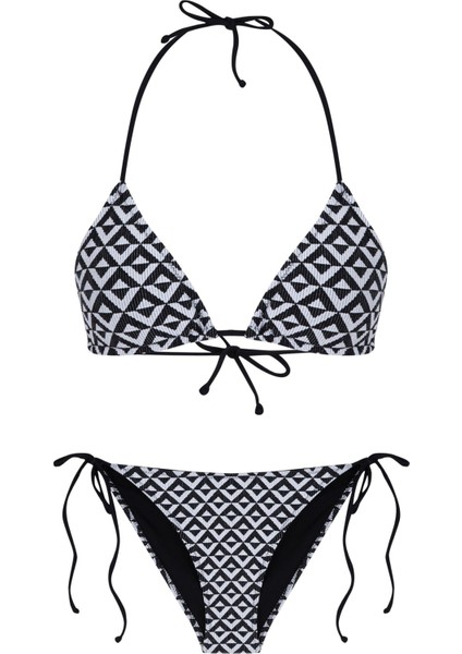 Desenli Üçgen Bikini Takım