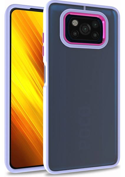 Xiaomi Poco X3 Kılıf Tkdr Flora Kapak-Lila