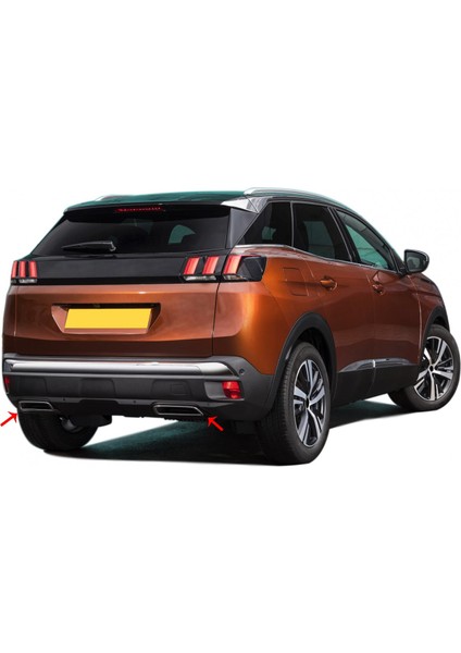 Paspasgaraji Peugeot 3008 Krom Egzoz Çıkışı 2 Prç. 2016-2023