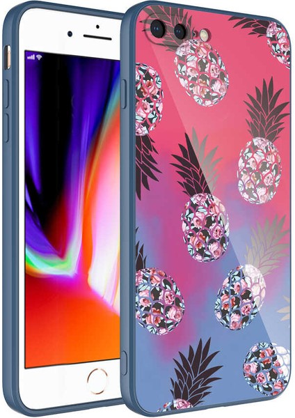 iPhone 8 Plus Uyumlu Kamera Korumalı Desenli Sert Silikon Tkdr Epoksi Kapak-No3