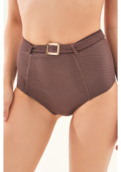Kare Yaka Gold Toka Detaylı Simli Kahverengi Bikini Takım fırsatları