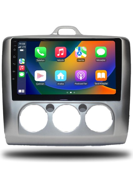 Ford Focus 2 2007-2011 Manuel Klima 6+64 GB Android Multimedya Sistemi 2k QLED