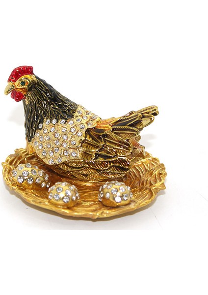 Swarovski Taşlı Yumurtalı Tekli Tavuk Model 2