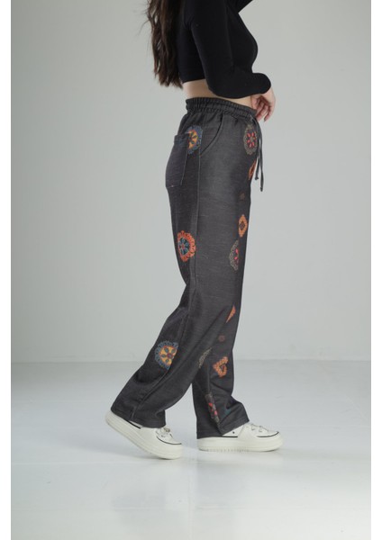 Etnik Desenli Baggy Pantolon