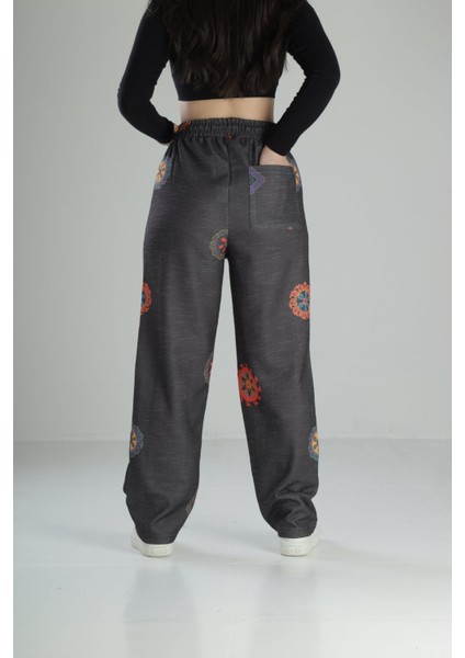 Etnik Desenli Baggy Pantolon