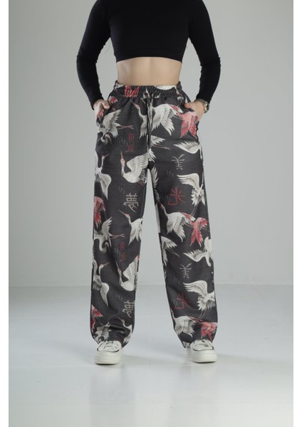 Özgürlük Desenli Baggy Pantolon