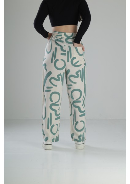 Yeşil Etnik Desenli Baggy Pantolon fırsatları