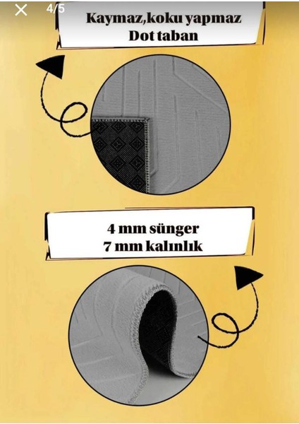 Jel Kaymaz Taban Kesme Halı Yolluk Kabartmalı Siyah Şerritli Iskandinav Makinede Yıkanabilir