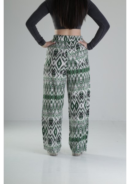 Etnik Yeşil Baggy Pantolon
