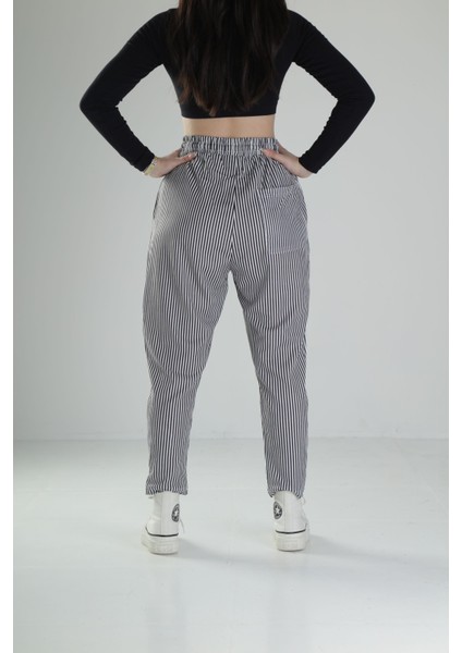 Bürümcük Kumaş Çizgili Baget Pantolon fırsatları